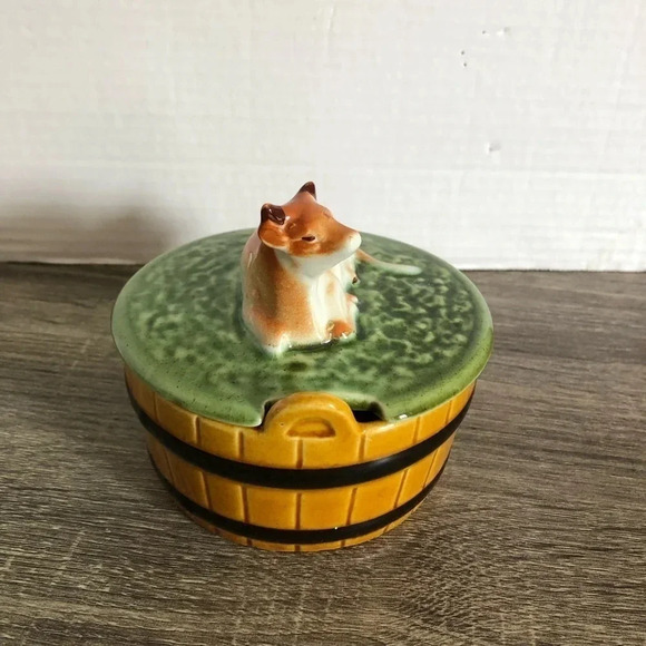 Vtg Portugal Pottery Butter  Dish - Picture 2 of 9